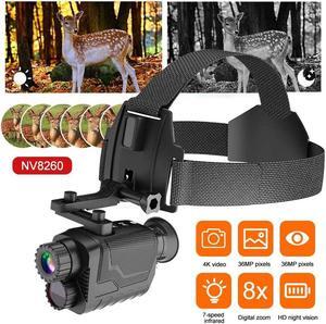 NV8260 IR Night Vision Head-mounted Monocular 4K 1080P HD 8X Digital Zoom 400M