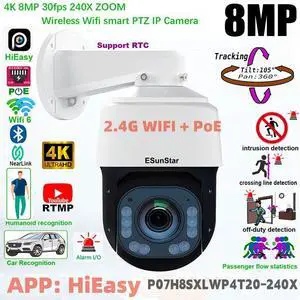 240X ZOOM 4K 8MP 30fps Wireless WiFi POE Speed Dome PTZ IP Camera Smart Tracking 240X ZOOM 4K 8MP 30fps Wireless WiFi POE Speed Dome PTZ IP Camera Smart Tracking