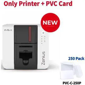 Evolis Zenius 2 Single-Sided 300dpi Edge-to-edge Color ID Card Printer USB Card Printer+PVC Card