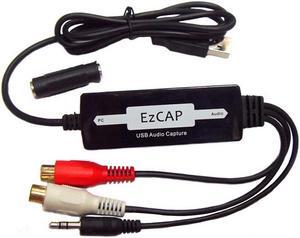 EZCAP USB Audio Capture Cassette To CD/MP3 Converter MP3 WMA WAVE Recorder Edit with 3.5mm audio input for Mac & Windows 8/7