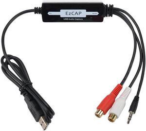 usb2.0 audio digitizer, record audio From cassette , VCR's,tape, walkman, Camcorders, Hi8 to digital MP3 format Wins MAC linux