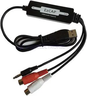Portable usb audio capture convert anlog audio to MP3 portable player work for Windows7 8 10