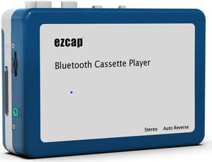 EzCAP215  Portable Bluetooth Cassette Player , Transmit tape audio music to BT 4.2 earphone or 3.5mm earphone jack, speaker