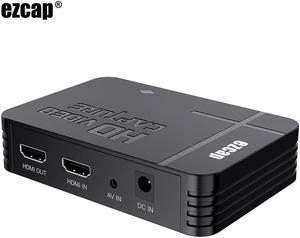 Ezcap288 HDMI AV Video Capture Card Composite Video Recording Box To USB Flash Disk , No Need PC,mic Input Line Out HDMI Loop