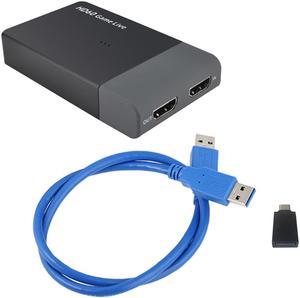 USB 3.0 HD Video Capture 4K 1080P Game Live Streaming Video Converter Support 4K Video Input MIC IN for XBOX One PS4