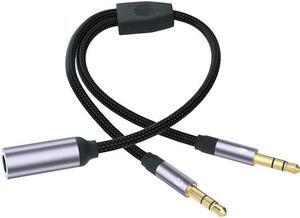 1Pcs 3.5mm Female to 2 Male Mic Audio Splitter Headset Adapter Cable Environmental Protection PVC Gold plated Plug for Computer PC