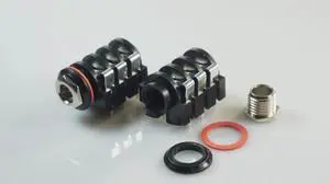 4pcs 1/4" 6.35 mm Stereo Audio Socket Jack Connector 6.5 mm PCB Solder Right Angle Tip Ring Sleeve TRS