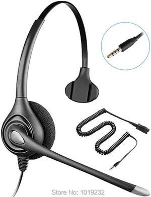 Call center  headphones QD (Quick Disconnect) headset with single 3.5mm plug for laptop,Smartphone,mobile phone,PC or RJ9 plug