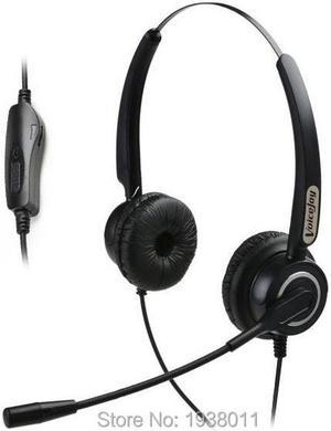 Volume and Mute Switch headset for call center ,office headset with 4-pin RJ9 Plug headset for most office telephones