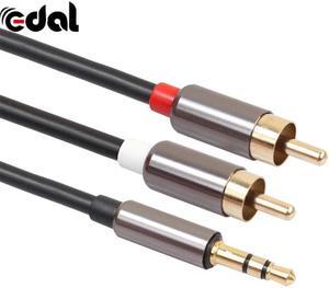 1Pcs 3.5mm Jack to 2 RCA Audio Cable AUX Splitter 3.5mm Stereo Male to Male 2 RCA Adapter Speaker Cables