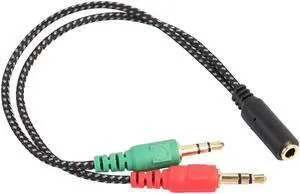 1Pcs centechia 15cm 3.5mm Stereo Audio 1 F to 2 M Earphone Splitter Audio Extension Cord Headset Microphone Adapter