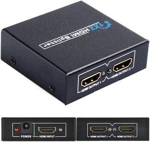 1Pcs 1 to 2 Ports HDMI SPlitter Switch + DC 5V 1A Adapter or USB Power Supply Cable for 1080P 3D HDTV HDCP Audio Video