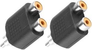2Pcs RCA Y Splitter AV Audio Video Plug Converter 1 Male to 2 Female Cable Adapters Connectors Adapter