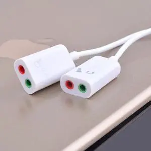 1Pcs Aux Splitte 3.5mm Double Jack Headphone Splitter Microphone Audio Adapter 2 In 1 Headphone Adapter Hole for Moblie Phone