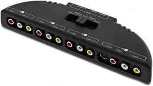 1Pcs 4 Port Av Composite Rca Selector Box Switch Splitter With Cable Cord Plug