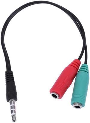 2pcs 3.5mm Male to 2 Female Y Splitter Audio Extension Cables Adapter Cords