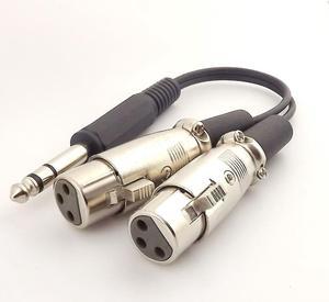 10pcs 6.35mm 1/4" Stereo Male Plug to 2x XLR Female Jack Splitter Adapter Audio Cable 25cm