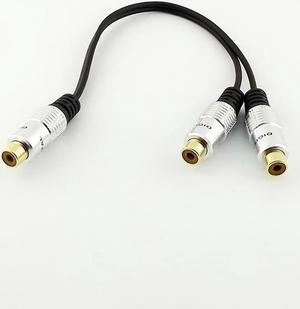 1Pcs Practical RCA Female to 2x RCA Female Jack Audio Video Adapter Y Splitter Cable 25cm