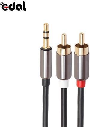 1Pcs 3.5mm Stereo Male to Male 2 RCA Adapter Speaker Cable Jack to 2 RCA Audio Cable AUX Splitter