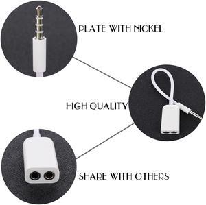 1Pcs 1 Male to 2 Female 3.5 Jack Aux Audio Cable Headphone Splitter for iPhone iPad iPod Laptop MP3 Audio Splitter Cable Adapter Jack