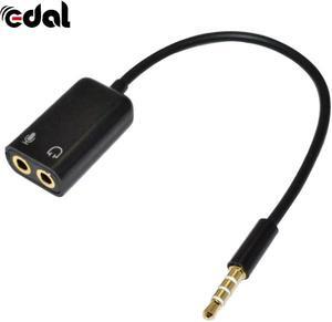 1Pcs 3.5mm Stereo Splitter Audio Male to Earphone Headset + Microphone Adapter Cables