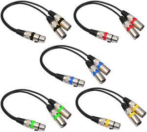 1Pcs 3Pin XLR Female Jack to Dual 2 Male Plug Y Splitter 30cm Adapter Cable Wire