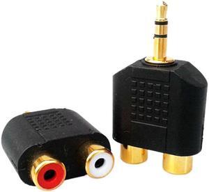 1Pcs 3.5 mm Stereo RCA Splitter Connector Male to 2 RCA Female Audio Adapter for Computer Speaker Earphone Headphone