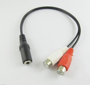 10pcs 3.5mm 1/8" Stereo Female Audio Stereo To 2 RCA Female Y Splitter Adapter Cable 28cm