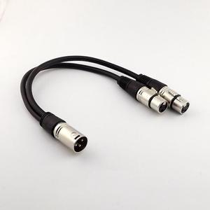 1Pcs 1FT/30CM 3Pin XLR Male Plug to Dual XLR Female Y Splitter Audio Microphone Adapter Connector Cable