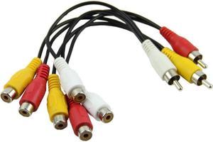 1Pcs RCA Cable 3 RCA Male Jack to 6 RCA Female Plug Splitter Audio Video AV Adapter Cable