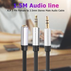 1Pcs Gold Plated 3.5mm Female to 2 Male Audio Splitter Adapter Cable PVC Aluminum Shell Connecting Machine for Microphone