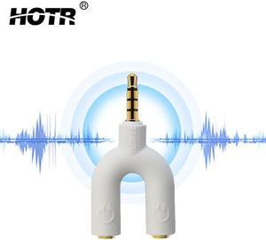 1Pcs U2 Earphone Share Adapter 3.5mm Audio Aux Plug Headphone Sharing Distributor Splitter for MP3 MP4 with Microphone Call Function
