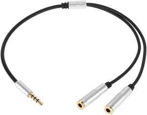 1Pcs 3.5mm Audio Splitter Cable AUX Stereo 1 Male to 2 Female Headphone Extension Cable Adapter for Smart Phone Tablet PC Laptop