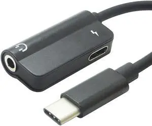 1Pcs 2 in 1 Type C USB 3.1 to USB C 3.5mm Jack Audio Aux Earphone Splitter Charger Adapter Cable for Xiaomi Samsung Huawei P20 pro