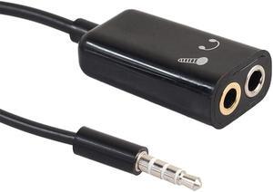 2pcs/lot Headset Microphone Adapter Stereo 3.5mm Splitter Audio Male to Earphone Headset speaker +Microphone White black Adapter