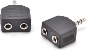 For Phone Microphone Speaker Earphone 2PCS/lot Audio 3.5mm Jack Male to Double AUX Female Headphone Y Splitter Adapte