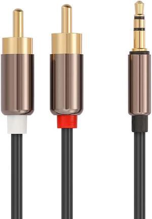 1Pcs 1m AUX to RCA Adapter 3.5mm Male Jack to 2 RCA Male AUX Stereo Analog Audio Y Adapter Cable Cord Digital Signal Converter
