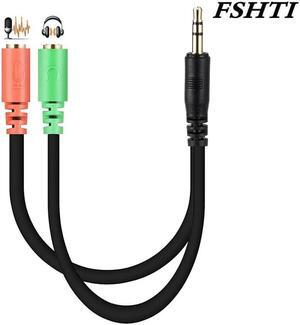 1Pcs Splitter Headphones jack 3.5 mm Stereo Audio Y Splitter 2 Female 1 Male Cable Adapter with separate headphone / microphone plug