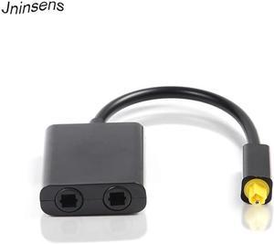 1Pcs 1x2 Digital SPDIF Optical Audio Splitter 2 Way Toslink Splitter Adapter 1 Input 2 Output Optical Cable Splitter Hub