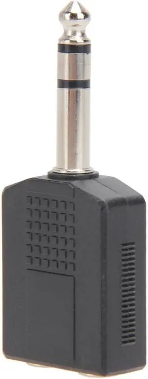 1Pcs Stereo 6.35mm 1/4" 1 Male Plug to 2 Mono Female Jack Audio Splitter Adapter For PC Mobile Phone Mp3 Mp4 YIQdrqX