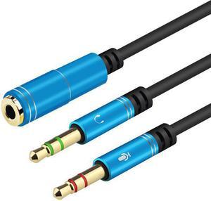 1Pcs acekool AUX 3.5mm Audio Mic Splitter Cable Female to 2 Male Headphone Microphone Adapter r15