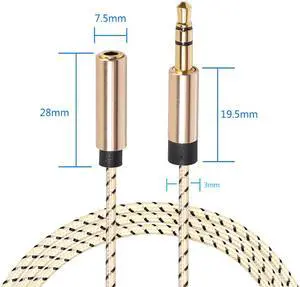 1Pcs 3.5mm Jack Male to Female Aux Cable 3.5 mm Audio Extender Headphone Extension Splitter Adapter For iPhone Samsung Player PC MP4