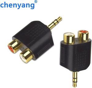 1Pcs 3.5mm Male Plug to 2 RCA Female Splitter Audio Cable Jack Y Adapter