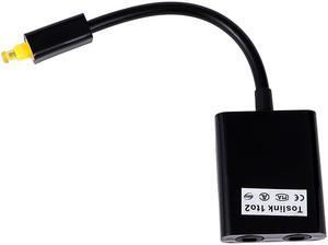 1Pcs Dual Port Toslink Digital Optical Splitter Adapter Fiber Audio Cable 1 In 2 Out