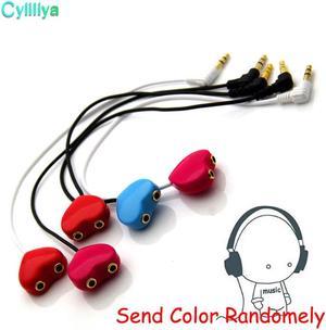 One Point Two Lovers Audio Cable 3.5mm Headphone Splitter Music Sharing Earphone Audio Plug Line Extension Cable Adapter 10pcs