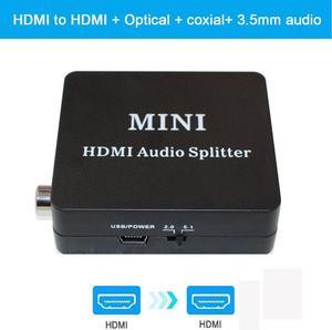 1Pcs 1080P HDMI to HDMI Splitter Converter Adapter with Toslink SPDIF Audio