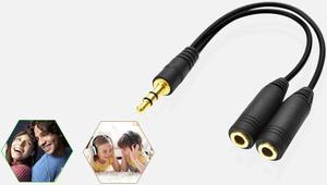 1Pcs Hiperdeal High 3.5mm Stereo Audio Male to 2 Female Headset Mic Y Splitter Cable Adapter YE1.17