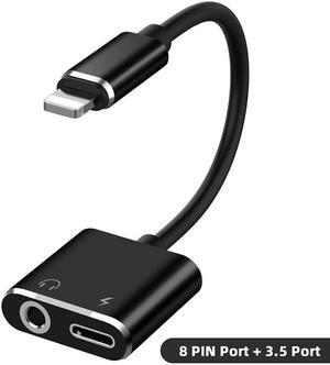 1Pcs 2 in 1 Aux Audio cable For 8 Pin to 3.5mm Jack Connector Earphone Headphone OTG Adapter For iPhone Xs Max Xr X 8 7 Plus Splitter