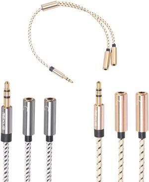 1Pcs Audio Cable 3.5mm Male to 2 Female Jack Headphone Splitter Adapter Converter Aux Cable for Phone MP3 Player