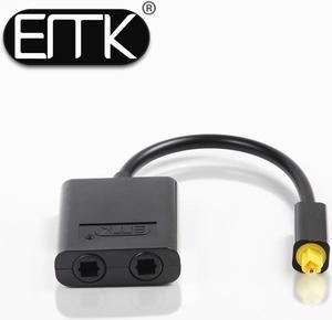 1Pcs EMK SPDIF/Toslink Digital Optical Audio Toslink Splitter Cable SPDIF Optical Splitter Adapter